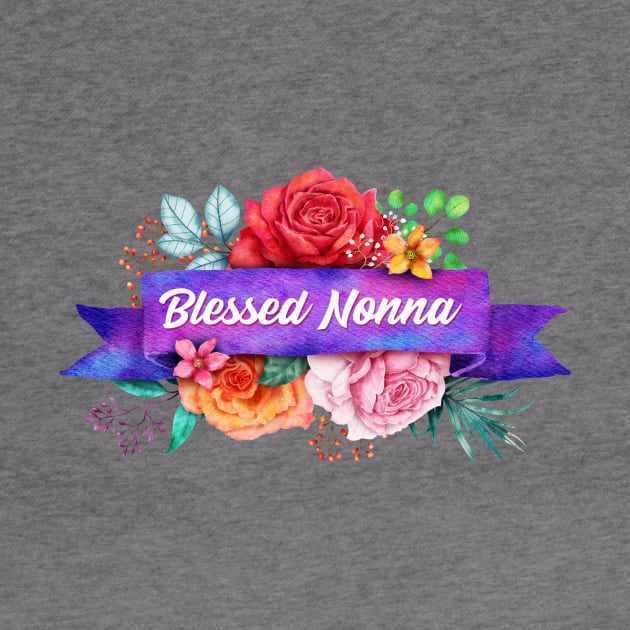 Blessed Nonna Floral Design with Watercolor Roses by g14u